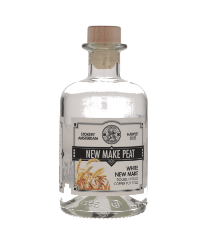 Fles Stokery Amsterdam New Make Peat White, whisky, op voorraad bij slijterij t Bockje in Bathmen