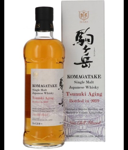 Fles Mars Komagatake Tsunuki Aging 2019, Japanse single malt whisky, op voorraad bij slijterij t Bockje in Bathmen