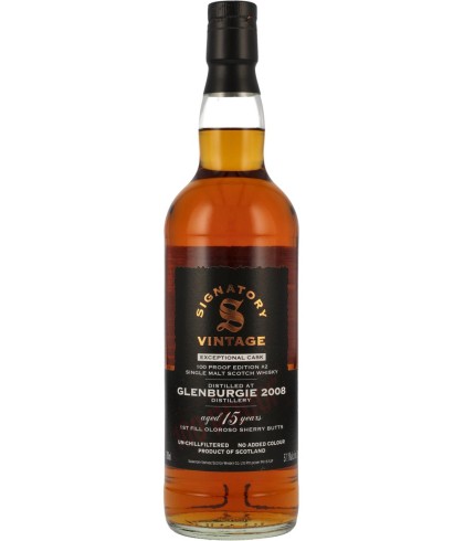 Fles Signatory Glenburgie 15 Years Old 2008, single malt whisky, op voorraad bij slijterij t Bockje in Bathmen