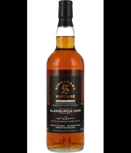 Fles Signatory Glenburgie 15 Years Old 2008, single malt whisky, op voorraad bij slijterij t Bockje in Bathmen