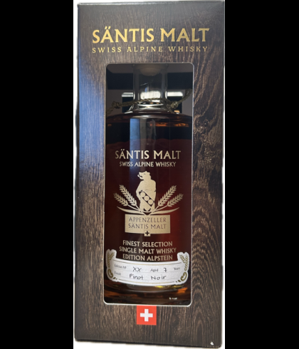 Fles Santis Edition Alpstein Edition XX 7Y Pinot Noir, whisky, op voorraad bij slijterij t Bockje in Bathmen