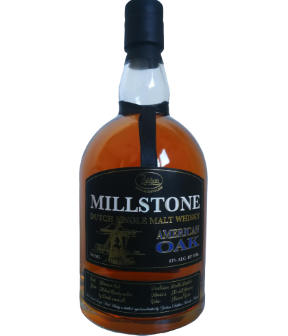 Fles Millstone American Oak, Nederlandse whisky van Zuidam Distillers, op voorraad bij slijterij t Bockje in Bathmen