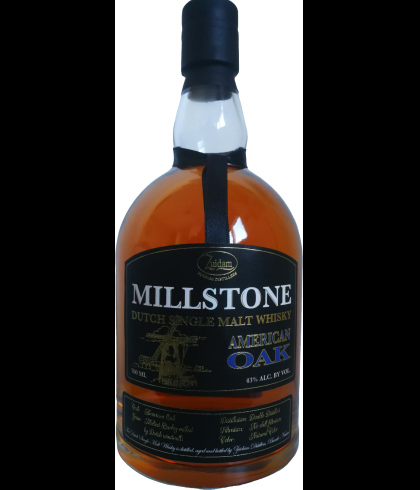 Fles Millstone American Oak, Nederlandse whisky van Zuidam Distillers, op voorraad bij slijterij t Bockje in Bathmen