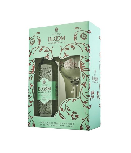 Fles Bloom Gin GVP + Copa de Balonglas, gin, op voorraad bij slijterij ’t Bockje in Bathmen