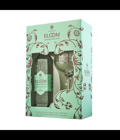 Fles Bloom Gin GVP + Copa de Balonglas, gin, op voorraad bij slijterij t Bockje in Bathmen