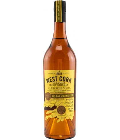 Fles West Cork Bog Oak Charred Cask, Ierse whiskey uit Skibbereen, op voorraad bij slijterij t Bockje in Bathmen