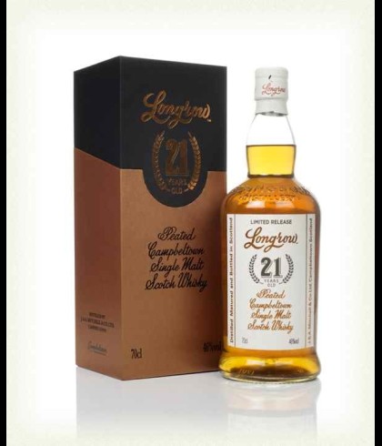 Fles LONGROW 21 Years Old Editon, single malt whisky, op voorraad bij slijterij t Bockje in Bathmen
