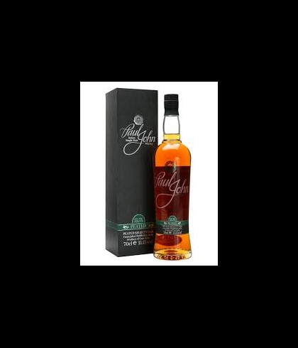 Fles Paul John Peated, Indiase single malt whisky uit Goa, op voorraad bij slijterij t Bockje in Bathmen