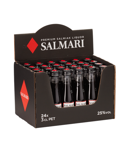 Salmari Premium Salmiak Liquor 24x3cl, op voorraad bij slijterij t Bockje in Bathmen