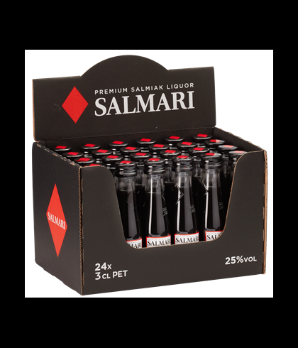 Salmari Premium Salmiak Liquor 24x3cl, op voorraad bij slijterij t Bockje in Bathmen
