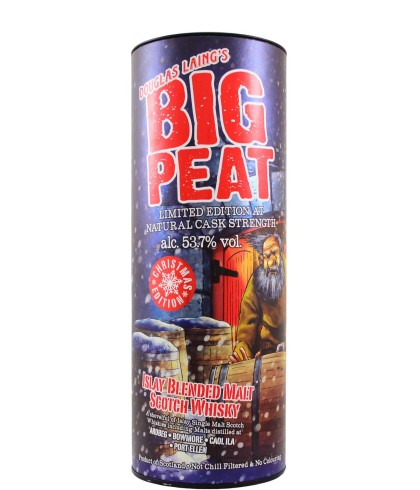 Fles Big Peat Christmas Edition 2019, single malt whisky, op voorraad bij slijterij t Bockje in Bathmen