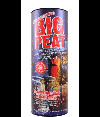 Fles Big Peat Christmas Edition 2019, single malt whisky, op voorraad bij slijterij t Bockje in Bathmen