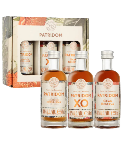 Fles Patridom Rum Giftbox 3x5cl., rum, bij slijterij t Bockje in Bathmen
