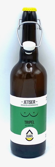 Fles Durs Jetser Tripel, bier van Durs, op voorraad bij slijterij t Bockje in Bathmen
