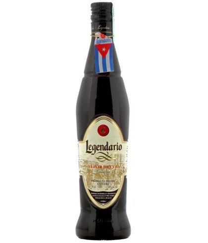 Fles Legendario Elixir de Cuba, rum, op voorraad bij slijterij t Bockje in Bathmen