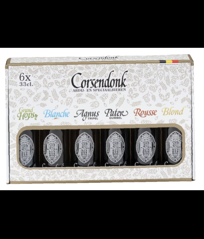 Corsendonk giftpack met zes flessen in een geschenkdoos, op voorraad bij slijterij t Bockje in Bathmen