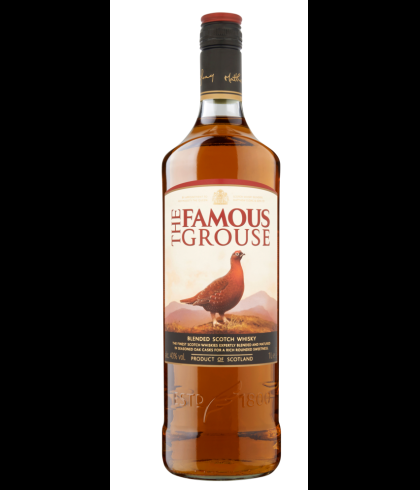 Fles The Famous Grouse 1 liter, Schotse blended whisky, op voorraad bij slijterij t Bockje in Bathmen