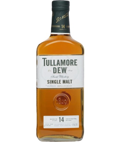 Fles Tullamore Dew 14 Years Old, Ierse whiskey uit Tullamore, op voorraad bij slijterij t Bockje in Bathmen
