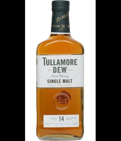 Fles Tullamore Dew 14 Years Old, Ierse whiskey uit Tullamore, op voorraad bij slijterij t Bockje in Bathmen