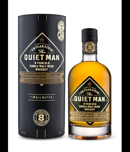 Fles The Quiet Man Single Malt Irish Whiskey, Ierse whiskey, op voorraad bij slijterij t Bockje in Bathmen