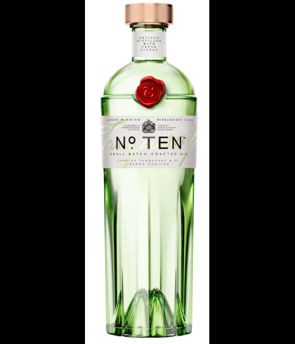 Fles Tanqueray Gin No. 10, gin, op voorraad bij slijterij t Bockje in Bathmen