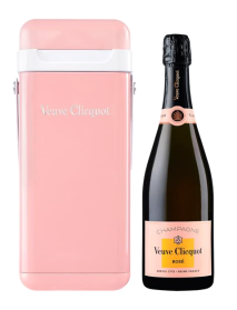 Fles Veuve Clicquot Champagne rosé cooler, wijn, op voorraad bij slijterij t Bockje in Bathmen