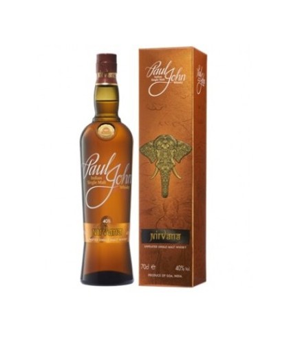 Fles Paul John Nirvana 20 cl, Indiase single malt whisky uit Goa, op voorraad bij slijterij t Bockje in Bathmen