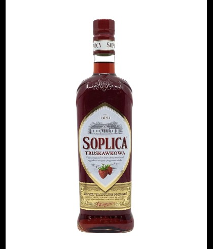 Fles Soplica Truskawkowa Aardbei, wodka, op voorraad bij slijterij t Bockje in Bathmen