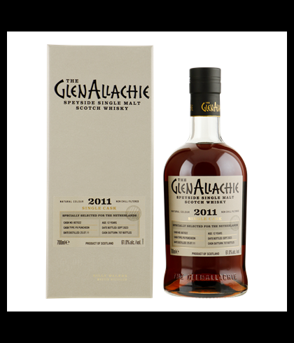 Fles GlenAllachie 12Y PX Puncheon Single Cask Netherlands, single malt whisky, op voorraad bij slijterij t Bockje in Bathmen