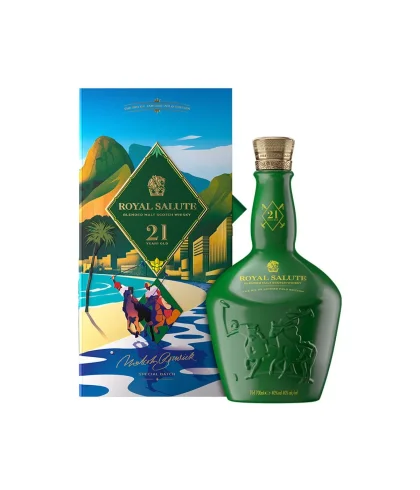 Fles Royal Salute 21 Years Old Rio de Janeiro Polo Edition, whisky, op voorraad bij slijterij t Bockje in Bathmen