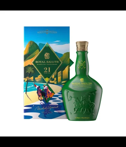 Fles Royal Salute 21 Years Old Rio de Janeiro Polo Edition, whisky, op voorraad bij slijterij t Bockje in Bathmen