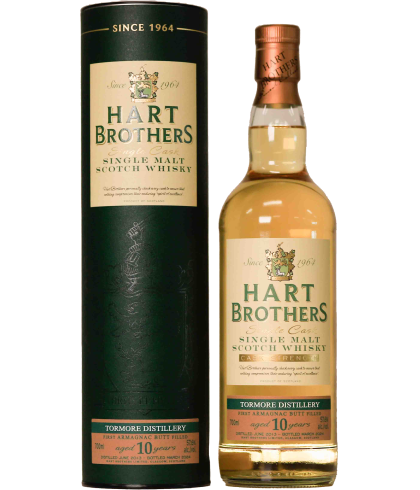 Fles Hart Brothers Tormore 10 Years Old Armagnac Cask, single malt whisky, op voorraad bij slijterij t Bockje in Bathmen