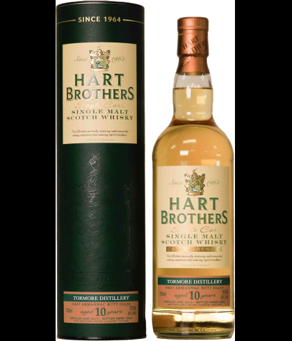 Fles Hart Brothers Tormore 10 Years Old Armagnac Cask, single malt whisky, op voorraad bij slijterij t Bockje in Bathmen