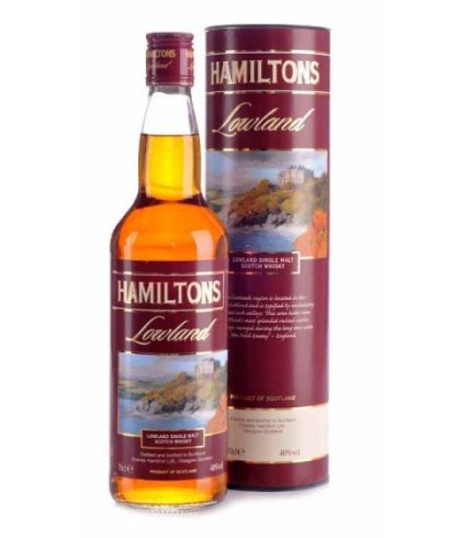 Fles Hamiltons Lowland Single Malt, whisky, bij slijterij ’t Bockje in Bathmen