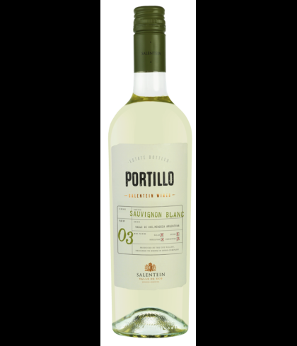 Fles Portillo Sauvignon Blanc, wijn op voorraad bij slijterij t Bockje in Bathmen