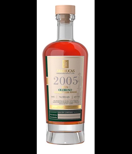Fles Ron Arehucas Rum Oloroso Single Cask 2005, rum, op voorraad bij slijterij t Bockje in Bathmen