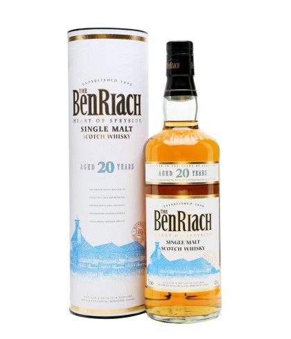 Fles Benriach 20 Years Old Speyside Single Malt Scotch Whisky, whisky, bij slijterij ’t Bockje in Bathmen