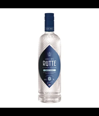 Fles Rutte Grain Vodka uit Dordrecht, wodka, op voorraad bij slijterij t Bockje in Bathmen