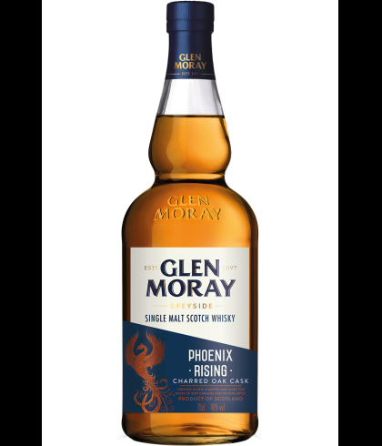 Fles Glen Moray Phoenix Rising, single malt whisky, op voorraad bij slijterij t Bockje in Bathmen