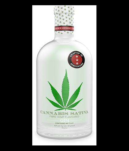 Fles Cannabis Sativa Gin, gin, op voorraad bij slijterij t Bockje in Bathmen