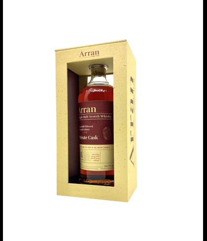 Fles Arran Private Cask 11 Years Old, single malt whisky, op voorraad bij slijterij t Bockje in Bathmen