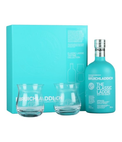 Fles Bruichladdich Classic Laddie Tasting Collection giftbox, whisky, op voorraad bij slijterij t Bockje in Bathmen