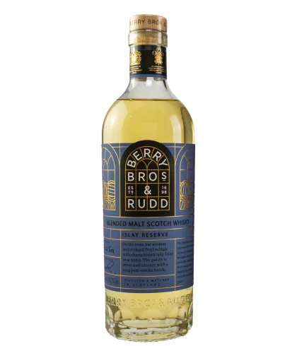 Fles Berry Bros & Rudd Blended Malt Scotch Whisky Islay Reserve, whisky, op voorraad bij slijterij t Bockje in Bathmen