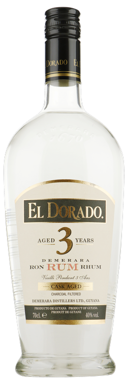 Fles El Dorado Rum 3 Years White Cask Aged, rum, op voorraad bij slijterij t Bockje in Bathmen