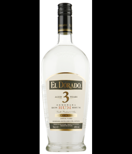 Fles El Dorado Rum 3 Years White Cask Aged, rum, op voorraad bij slijterij t Bockje in Bathmen