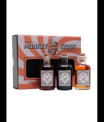 Geschenk Monkey Gin Kiosk 3 x 5cl., bij slijterij ’t Bockje in Bathmen