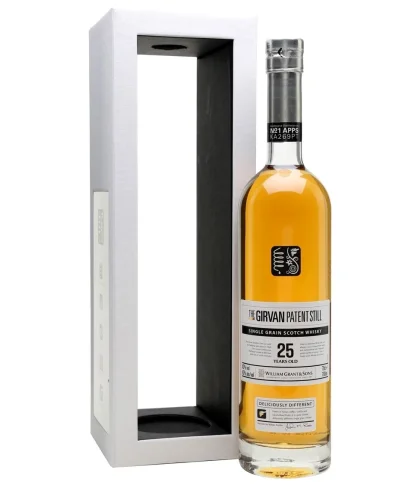 Fles The Girvan Patent Still 25 Years Old, whisky, op voorraad bij slijterij t Bockje in Bathmen