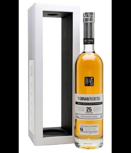 Fles The Girvan Patent Still 25 Years Old, whisky, op voorraad bij slijterij t Bockje in Bathmen