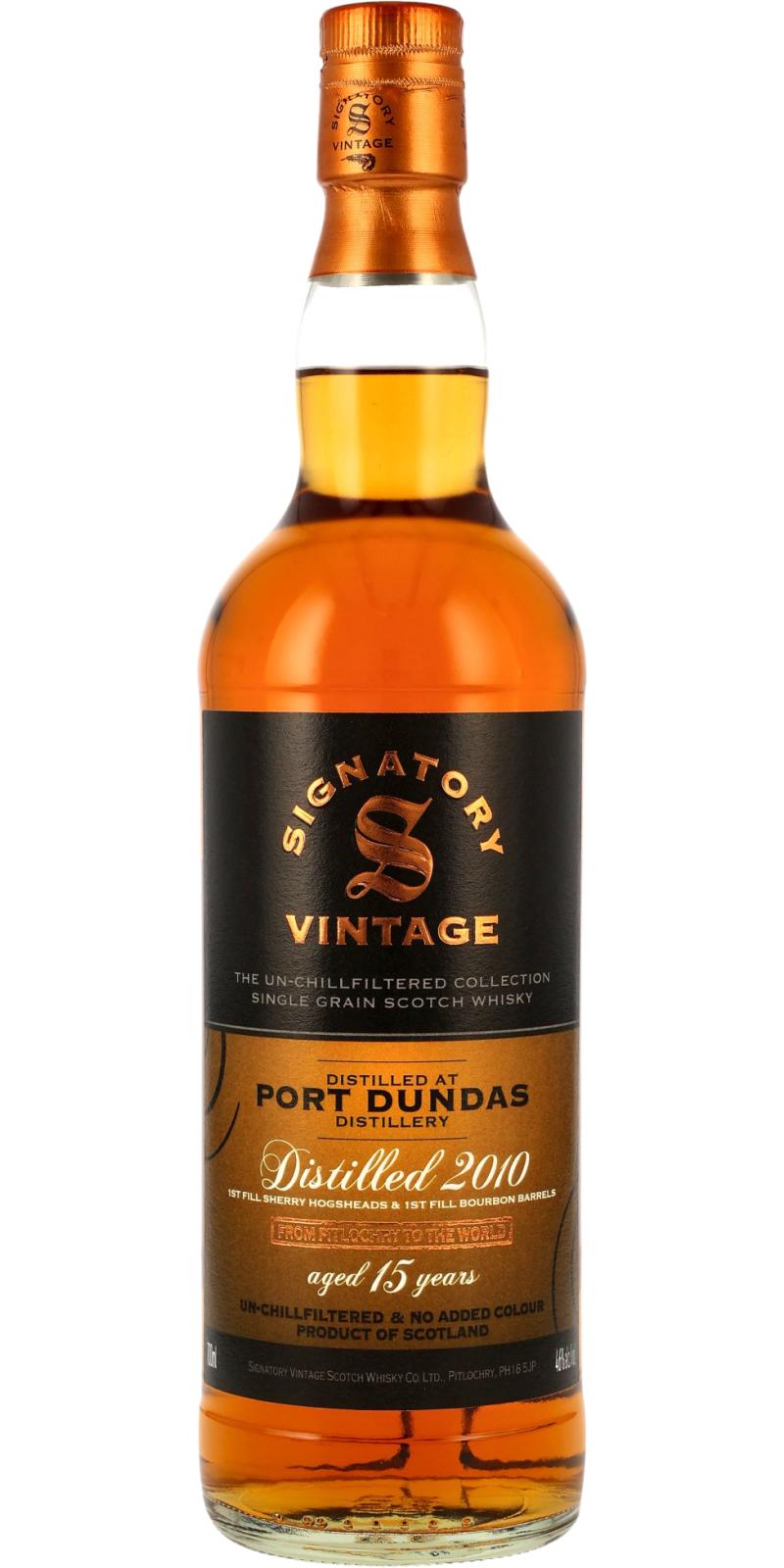 Fles Signatory Vintage Port Dundas 15 Years Old 2010 Unchillfiltered, enkel vat gebotteld door Signatory Vintage, op voorraad bij slijterij t Bockje in Bathmen