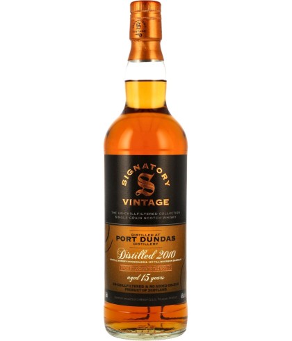 Fles Signatory Vintage Port Dundas 15 Years Old 2010 Unchillfiltered, enkel vat gebotteld door Signatory Vintage, op voorraad bij slijterij t Bockje in Bathmen